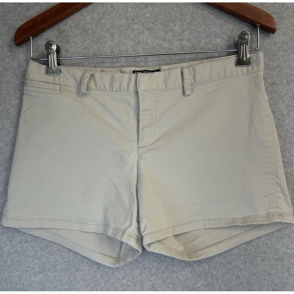 Ralph Lauren Polo Jeans Co Khaki Stretch Chino Shorts Sz‎ 4 Classic Prep Style